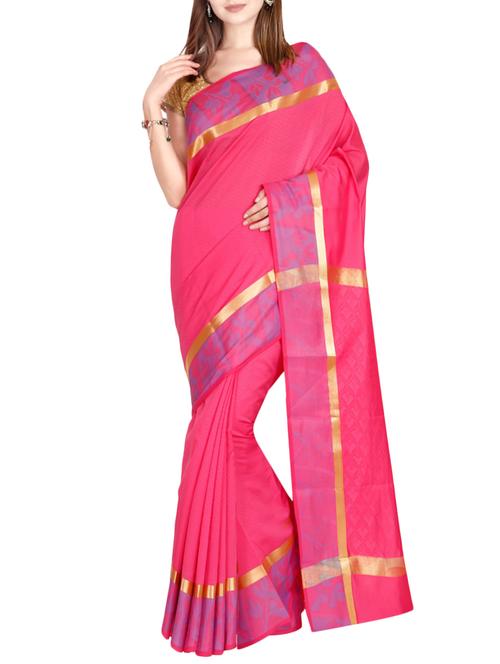the chennai silks pink woven saree with blouse - 14766823 - Very Small Image - 1