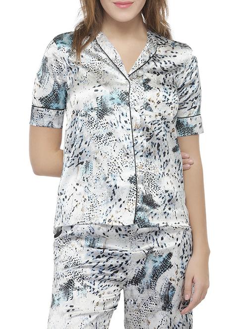 white polyester sleepshirts & nighty - 14767042 - Very Small Image - 1