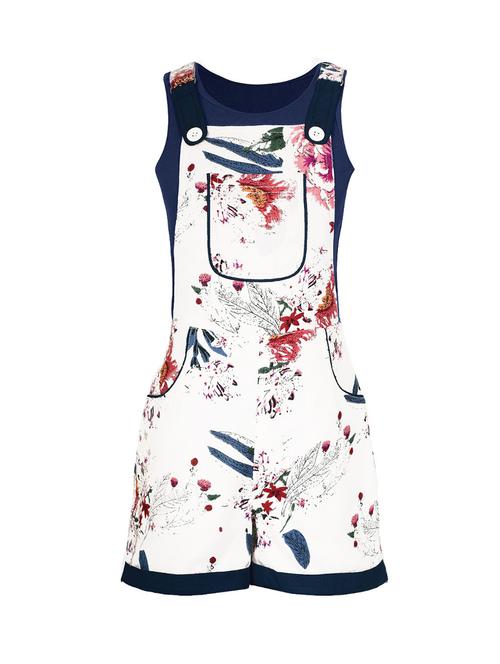 white rayon dungaree set - 14767191 - Very Small Image - 1