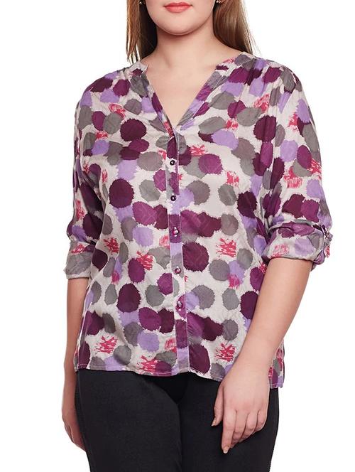 purple printed shirt - 14769268 - Very Small Image - 1