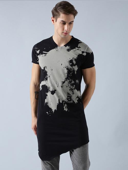 black cotton asymmetric t-shirt - 14769992 - Very Small Image - 1