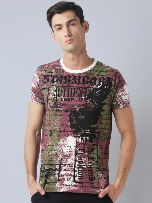 multi colored cotton all over print tshirt - 14770033 - Very Small Image - 1