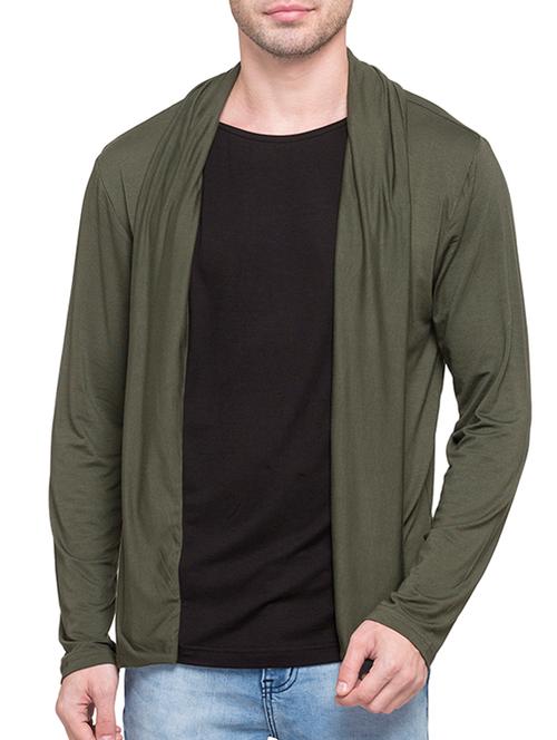 olive green rayon shrug - 14770502 - Very Small Image - 1