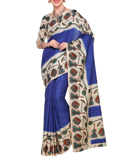 conversational bordered saree with blouse - 14770733 - Very Small Image - 1