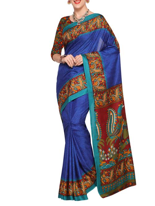 conversational bordered printed saree with blouse - 14770776 - Very Small Image - 1