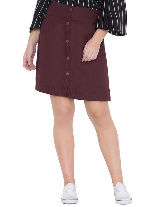 brown cotton aline skirts - 14772403 - Very Small Image - 1