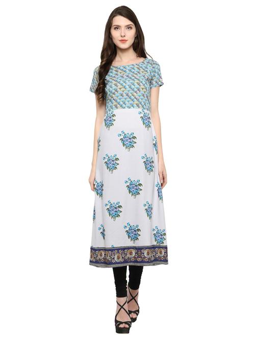 white crepe aline kurta - 14772463 - Very Small Image - 1
