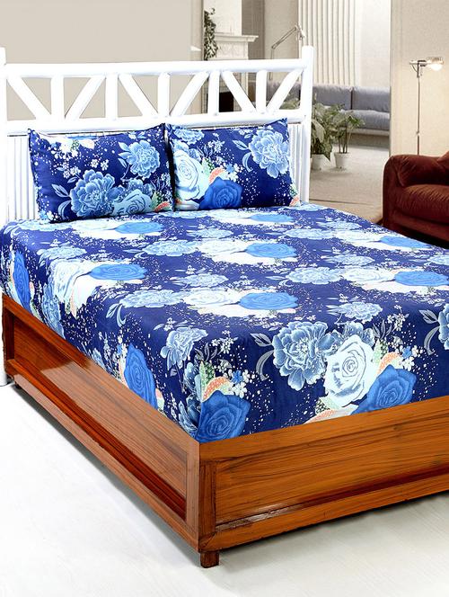 cotton printed double bedsheet with 2 pillow covers - 14772514 - Very Small Image - 1