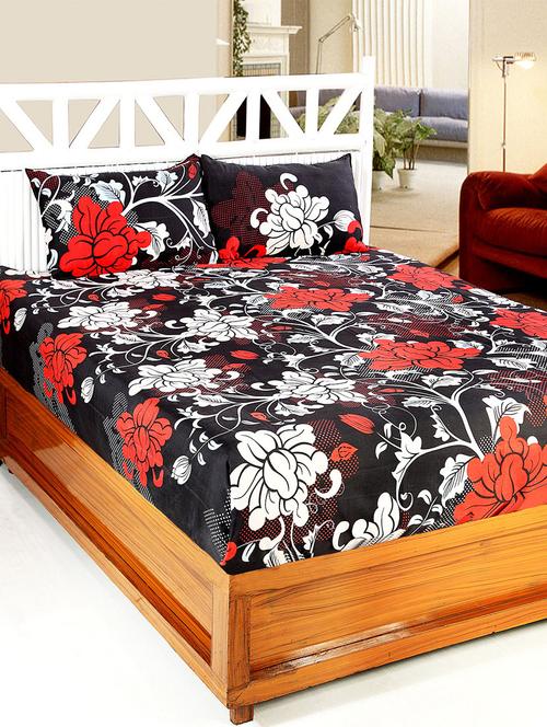 cotton printed double bedsheet with 2 pillow covers - 14772520 - Very Small Image - 1