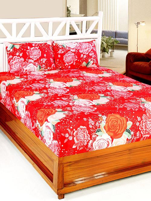 cotton printed double bedsheet with 2 pillow covers - 14772521 - Very Small Image - 1