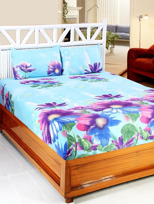 cotton printed double bedsheet with 2 pillow covers - 14772531 - Very Small Image - 1