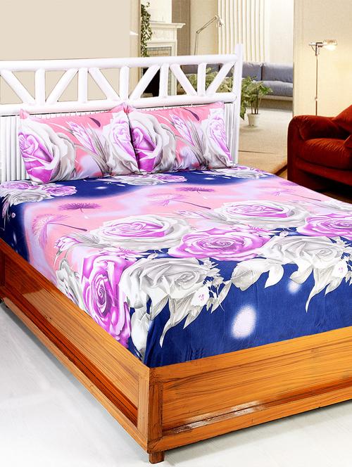 cotton printed double bedsheet with 2 pillow covers - 14772532 - Very Small Image - 1