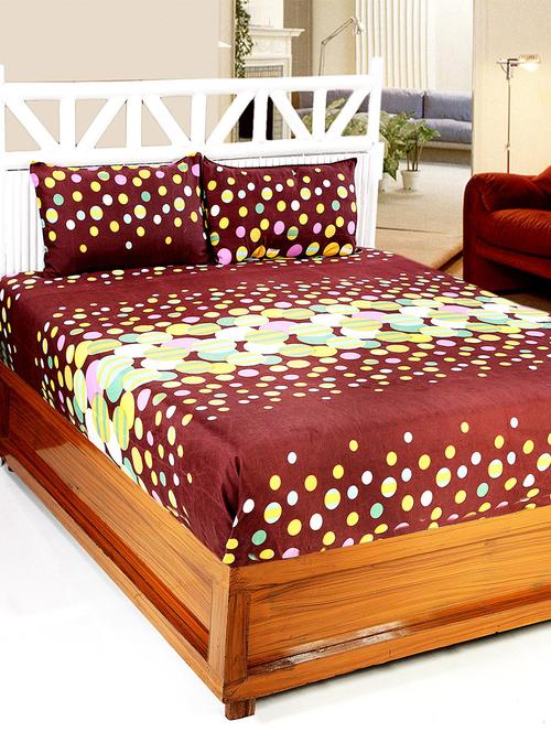 cotton printed double bedsheet with 2 pillow covers - 14772538 - Very Small Image - 1