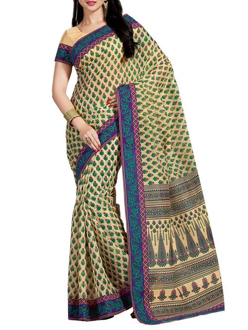 all over printed saree with blouse - 14773119 - Very Small Image - 1