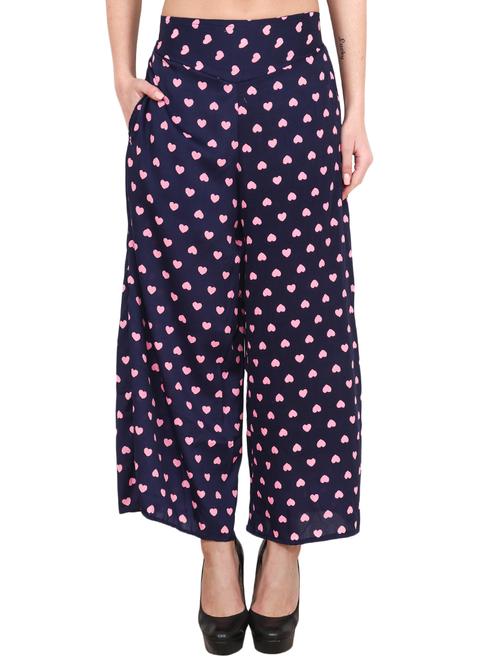 dark blue printed palazzo - 14773636 - Very Small Image - 1