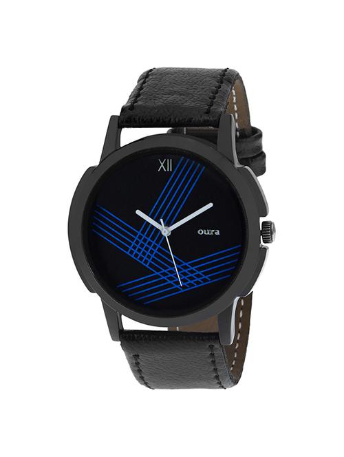 oura analog black dial round men's watch - 14773991 - Very Small Image - 1