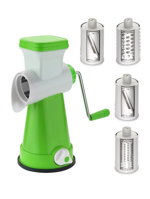 jen green 4 in 1 drum rotary vegetable cutter, shredder, grater & slicer - 14773995 - Very Small Image - 1