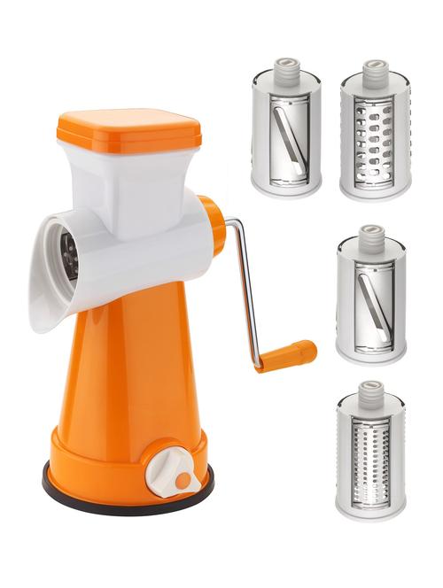 jen orange 4 in 1 drum rotary vegetable cutter, shredder, grater & slicer - 14773996 - Very Small Image - 1