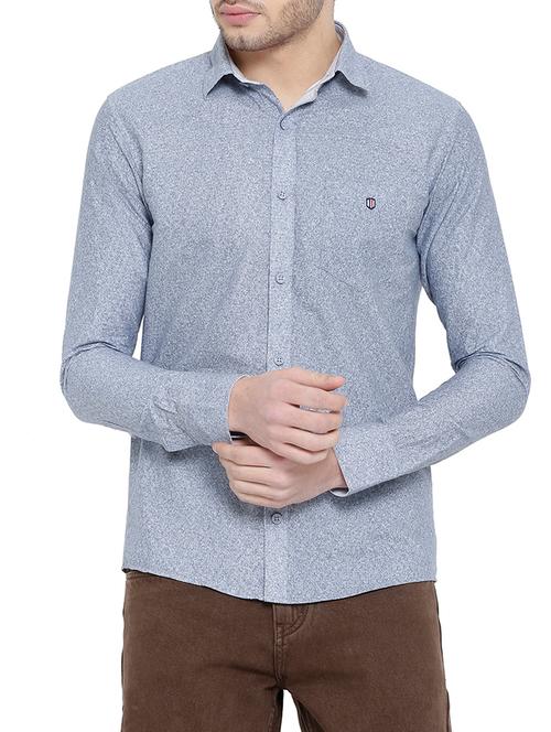 blue cotton casual shirt - 14774033 - Very Small Image - 1