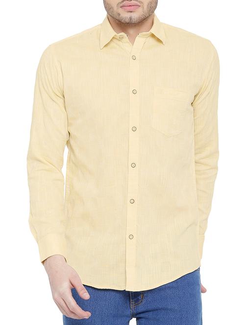yellow cotton casual shirt - 14774034 - Very Small Image - 1