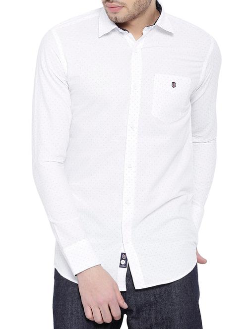 white cotton blend casual shirt - 14774042 - Very Small Image - 1