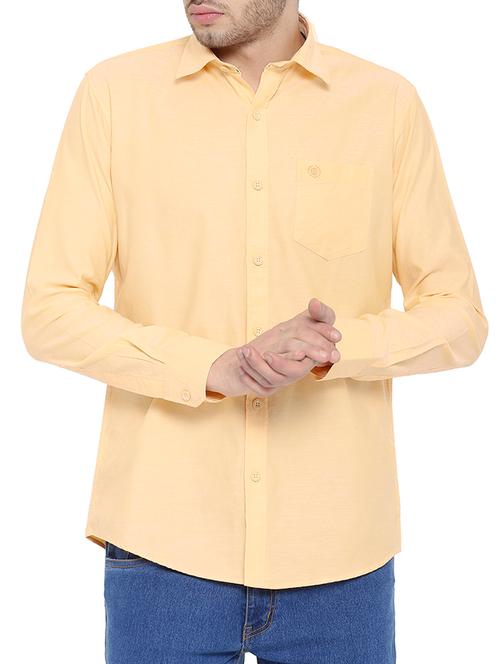 peach cotton blend casual shirt - 14774047 - Very Small Image - 1