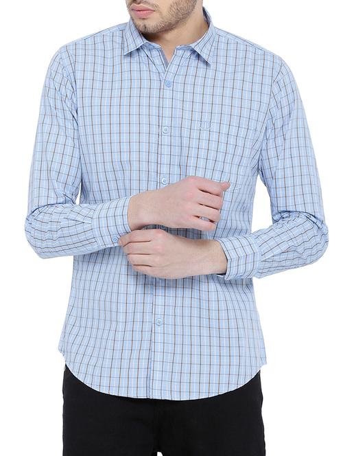 light blue cotton casual shirt - 14774074 - Very Small Image - 1