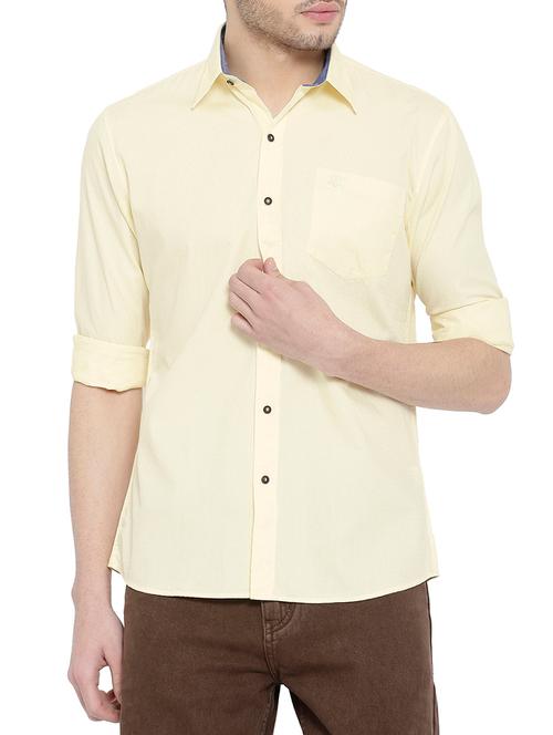 yellow cotton casual shirt - 14774093 - Very Small Image - 1