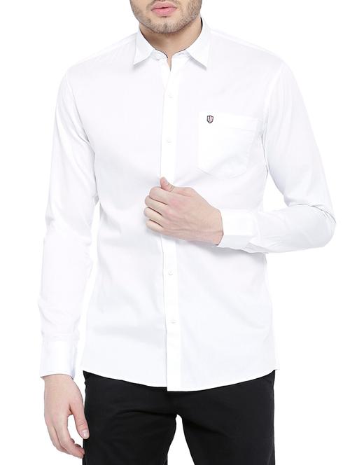 white cotton blend casual shirt - 14774096 - Very Small Image - 1
