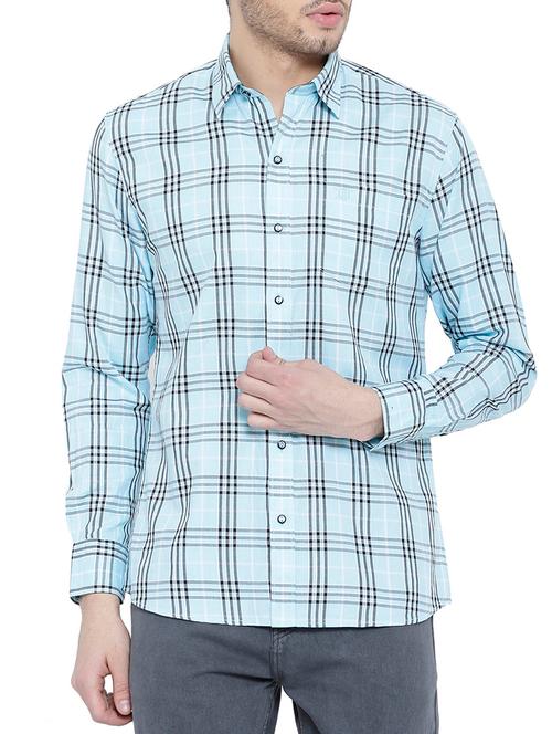light blue cotton casual shirt - 14774110 - Very Small Image - 1