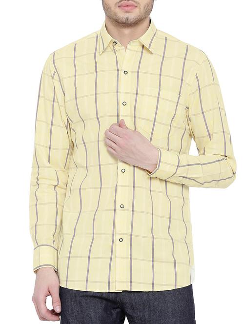 yellow cotton casual shirt - 14774120 - Very Small Image - 1