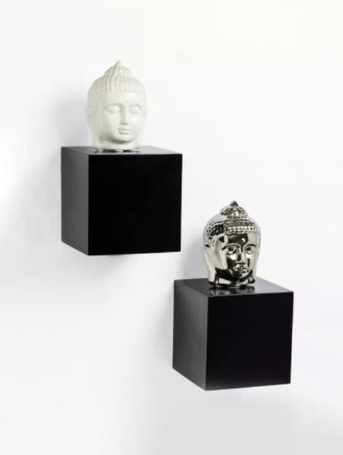 beautiful desigen mdf wall shelf set of -2 black - 14774209 - Very Small Image - 1