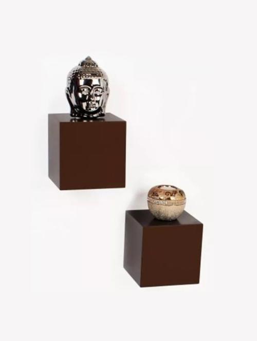 beautiful desigen mdf wall shelf set of -2 brown - 14774212 - Very Small Image - 1