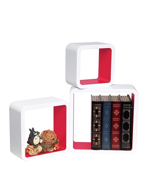 mdf artesania nesting cube floating wall shelves set of 3 – white-red - 14774237 - Very Small Image - 1