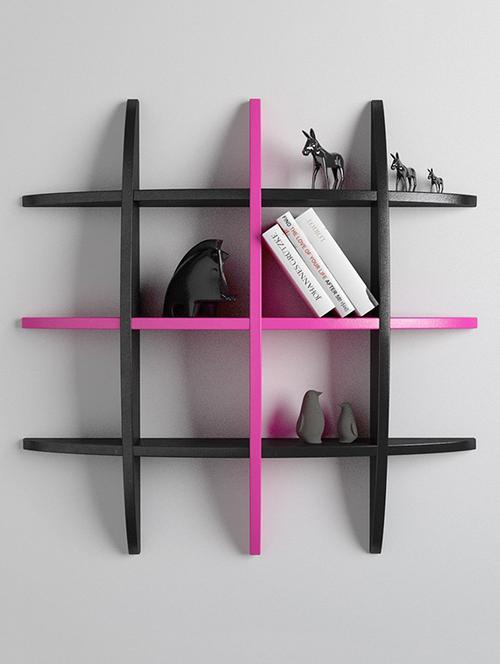 living dã©cor globe shape floating wall shelves rack –black-pink - 14774245 - Very Small Image - 1