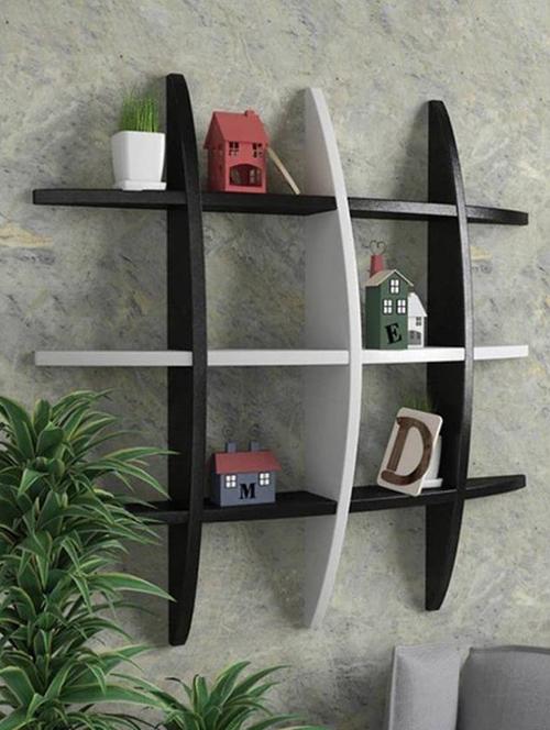 living dã©cor globe shape floating wall shelves rack –black-white - 14774247 - Very Small Image - 1