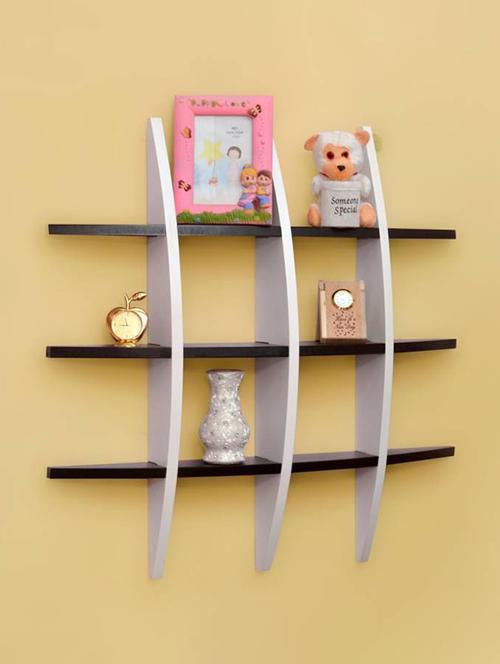 living dã©cor globe shape floating wall shelves rack –white-brown - 14774257 - Very Small Image - 1