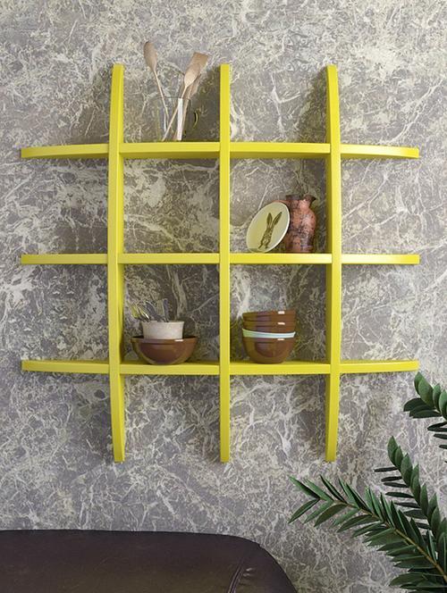 living dã©cor globe shape floating wall shelves rack –yellow - 14774258 - Very Small Image - 1