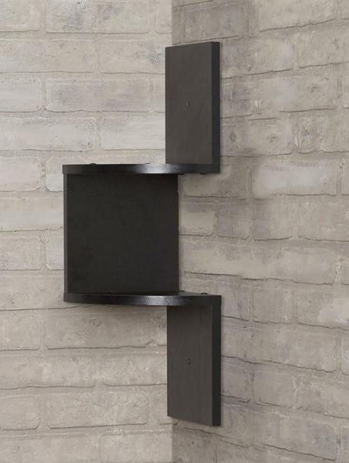 royals woods home decor wall shelf zigzag corner wall mount shelf unit- black 2 shelves - 14774270 - Very Small Image - 1