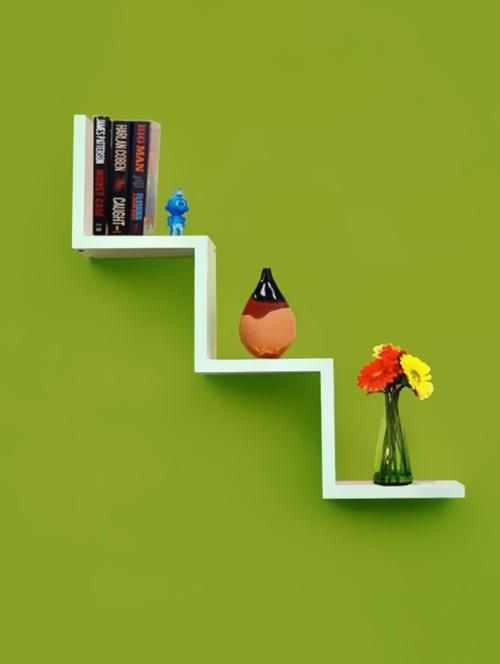 home decor w shaped zigzag floating wall shelf ? white - 14774394 - Very Small Image - 1