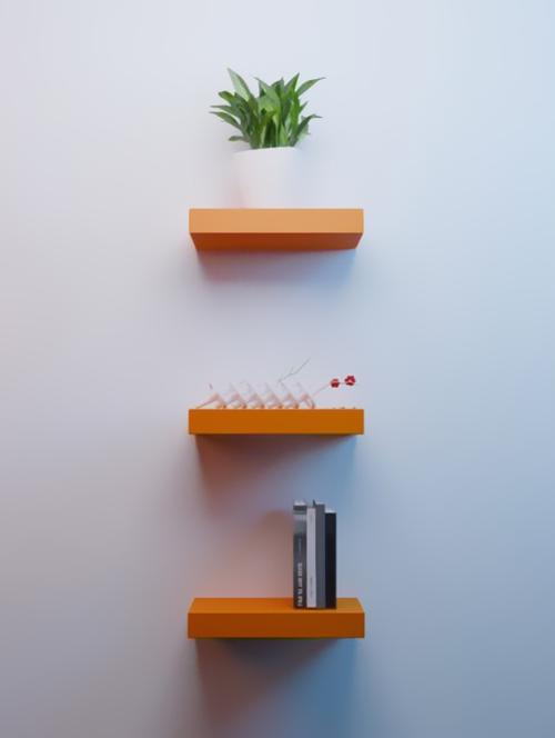wall shelves floating wall racks set of 3 shelves - 14774473 - Very Small Image - 1