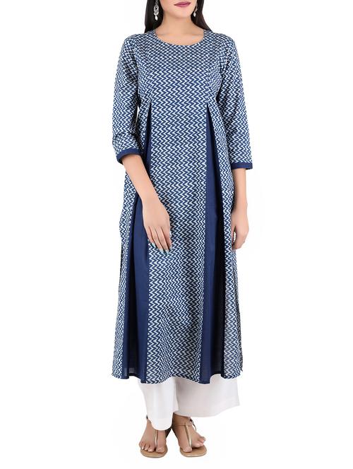 indigo chevron kurta - 14774631 - Very Small Image - 1