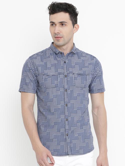 blue cotton casual shirt - 14775248 - Very Small Image - 1