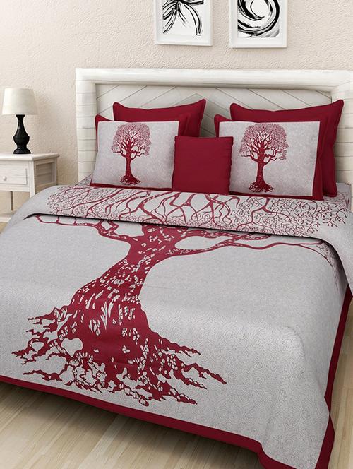 cotton printed double bedsheet with pillow cover - 14776599 - Very Small Image - 1