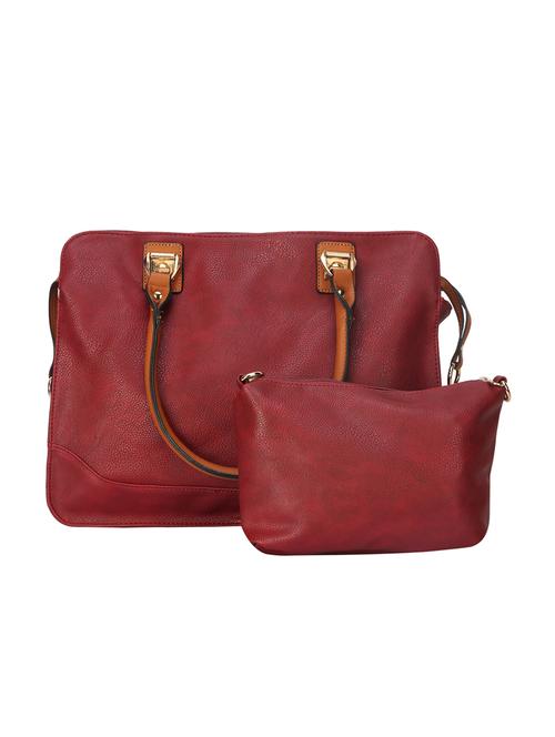 red leatherette regular handbag - 14777095 - Very Small Image - 1