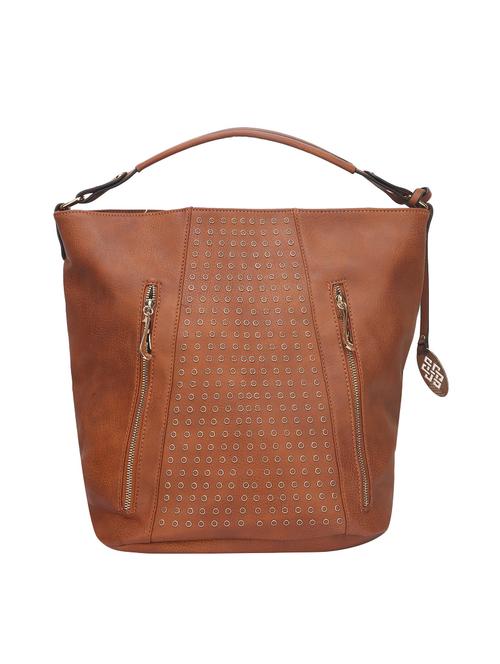 brown leatherette regular handbag - 14777128 - Very Small Image - 1
