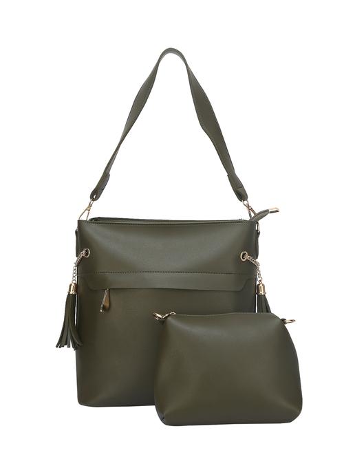 green leatherette regular handbag - 14777133 - Very Small Image - 1