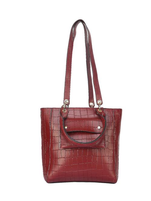 red leatherette regular handbag - 14777137 - Very Small Image - 1