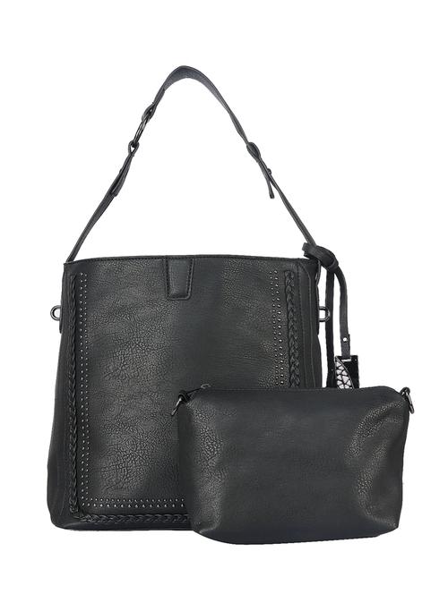 black leatherette regular handbag - 14777199 - Very Small Image - 1