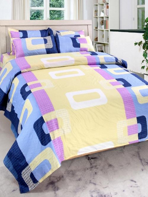 polycotton printed double bed sheet with 2 pillow covers - 14777437 - Very Small Image - 1